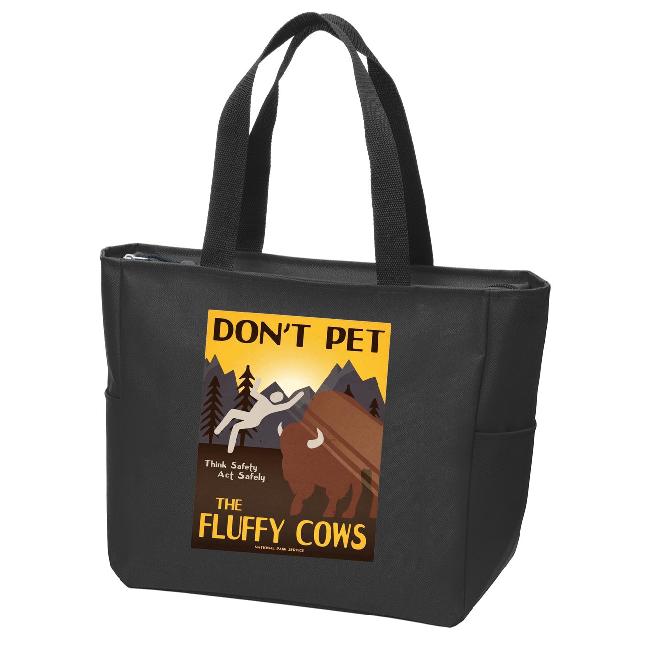 Dont Pet The Fluffy Cows Zip Tote Bag