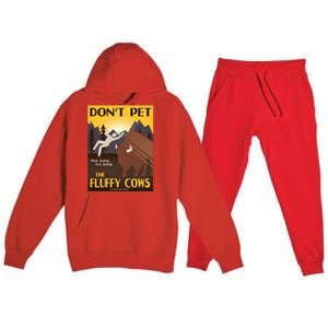 Dont Pet The Fluffy Cows Premium Hooded Sweatsuit Set