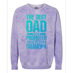 Dad Promoted To Grandpa With Dad Grandpa Funny Gift Colorblast Crewneck Sweatshirt