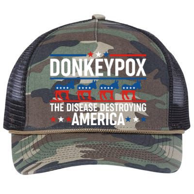 Donkey Pox The Disease Destroying America Retro Rope Trucker Hat Cap