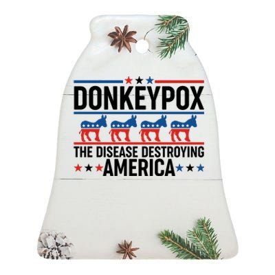 Donkey Pox The Disease Destroying America Ceramic Bell Ornament