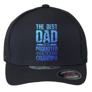 Dad Promoted To Grandpa With Dad Grandpa Funny Gift Flexfit Unipanel Trucker Cap