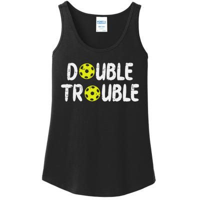 Double Pickleball Trouble Pickle Ball Matching Ladies Essential Tank