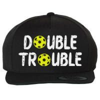 Double Pickleball Trouble Pickle Ball Matching Wool Snapback Cap