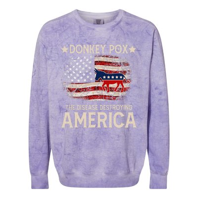 Donkey Pox The Disease Destroying America Funny Donkeypox Colorblast Crewneck Sweatshirt