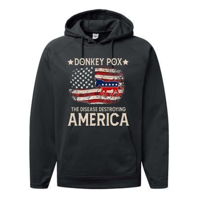 Donkey Pox The Disease Destroying America Funny Donkeypox Performance Fleece Hoodie