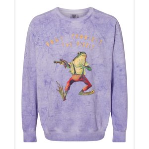 Don't Prohibit The Ribbit Frog Groovy Colorblast Crewneck Sweatshirt