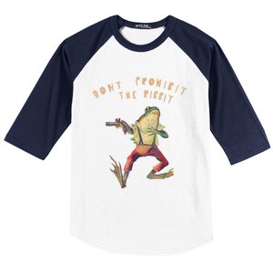 Don't Prohibit The Ribbit Frog Groovy Baseball Sleeve Shirt