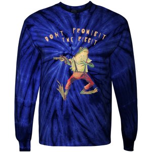 Don't Prohibit The Ribbit Frog Groovy Tie-Dye Long Sleeve Shirt