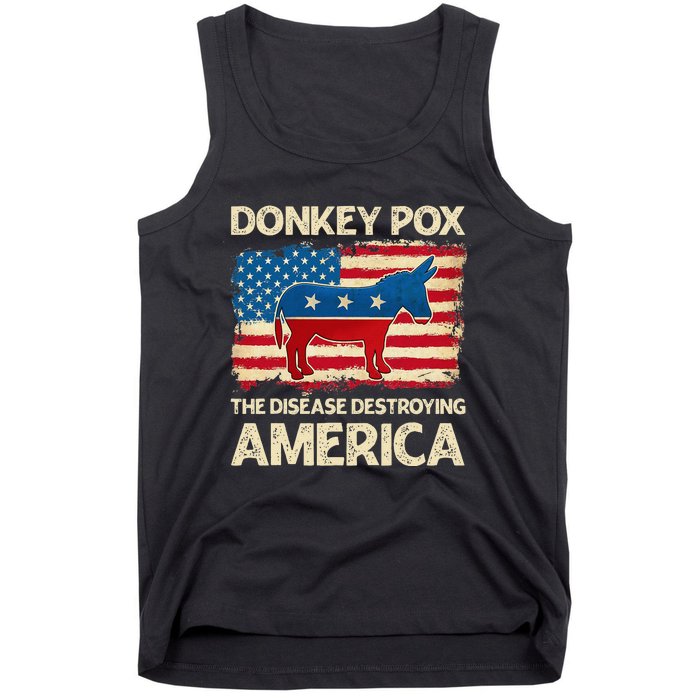 Donkey Pox The Disease Destroying America Funny Donkeypox Tank Top