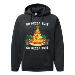 Delicious Pizza Tree Xmas Gift Festive Christmas Decoration Performance Fleece Hoodie