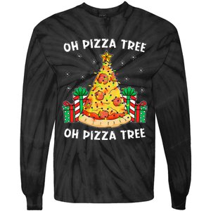 Delicious Pizza Tree Xmas Gift Festive Christmas Decoration Tie-Dye Long Sleeve Shirt