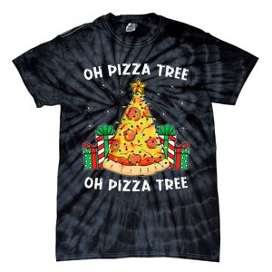 Delicious Pizza Tree Xmas Gift Festive Christmas Decoration Tie-Dye T-Shirt