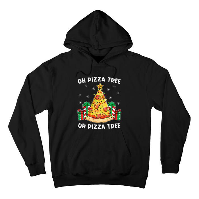 Delicious Pizza Tree Xmas Gift Festive Christmas Decoration Tall Hoodie