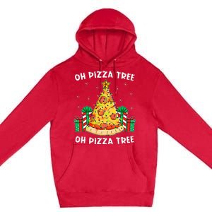 Delicious Pizza Tree Xmas Gift Festive Christmas Decoration Premium Pullover Hoodie