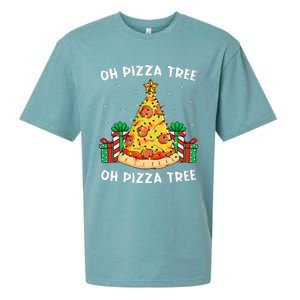 Delicious Pizza Tree Xmas Gift Festive Christmas Decoration Sueded Cloud Jersey T-Shirt