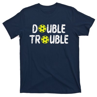 Double Pickleball Trouble Pickle Ball Matching T-Shirt