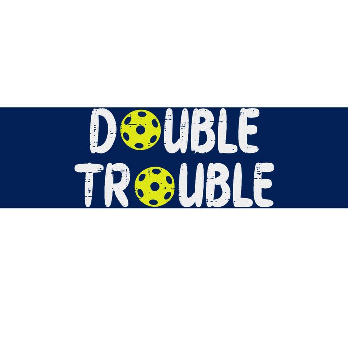 Double Pickleball Trouble Pickle Ball Matching Bumper Sticker