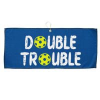 Double Pickleball Trouble Pickle Ball Matching Large Microfiber Waffle Golf Towel