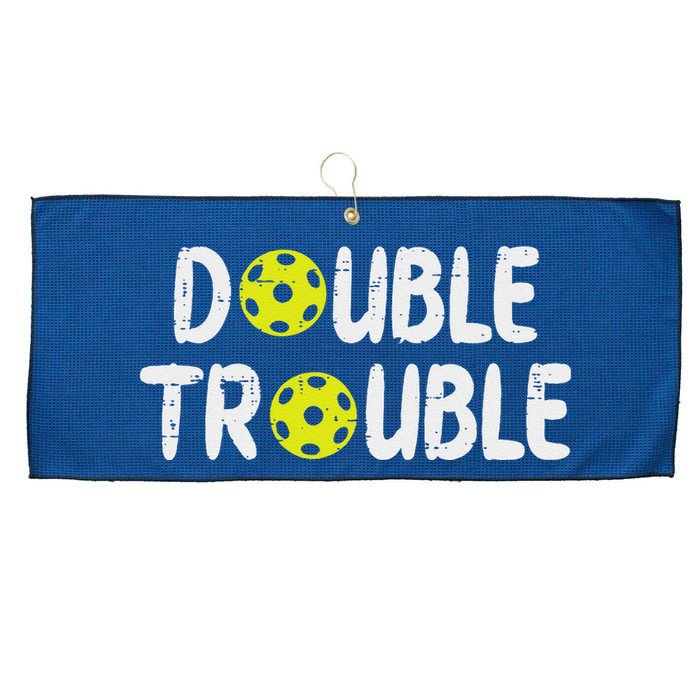 Double Pickleball Trouble Pickle Ball Matching Large Microfiber Waffle Golf Towel