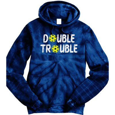 Double Pickleball Trouble Pickle Ball Matching Tie Dye Hoodie