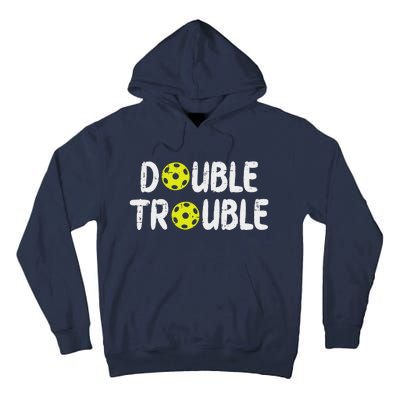 Double Pickleball Trouble Pickle Ball Matching Tall Hoodie