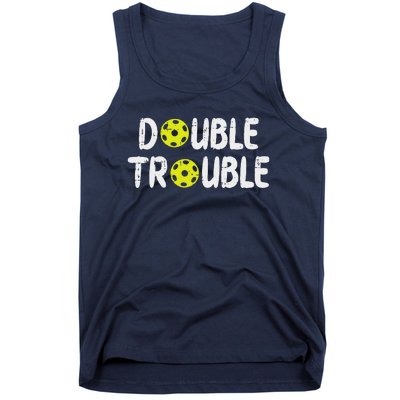 Double Pickleball Trouble Pickle Ball Matching Tank Top