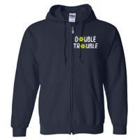 Double Pickleball Trouble Pickle Ball Matching Full Zip Hoodie