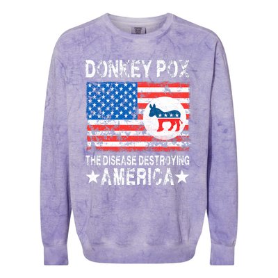 Donkey Pox The Disease Destroying America Vintage Look Colorblast Crewneck Sweatshirt