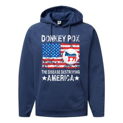 Donkey Pox The Disease Destroying America Vintage Look Performance Fleece Hoodie