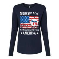 Donkey Pox The Disease Destroying America Vintage Look Womens Cotton Relaxed Long Sleeve T-Shirt