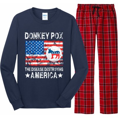 Donkey Pox The Disease Destroying America Vintage Look Long Sleeve Pajama Set