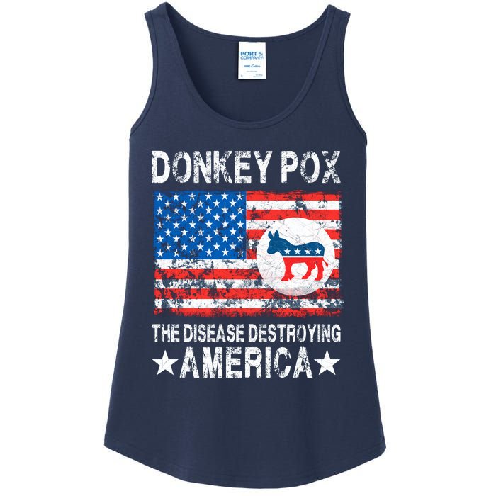 Donkey Pox The Disease Destroying America Vintage Look Ladies Essential Tank