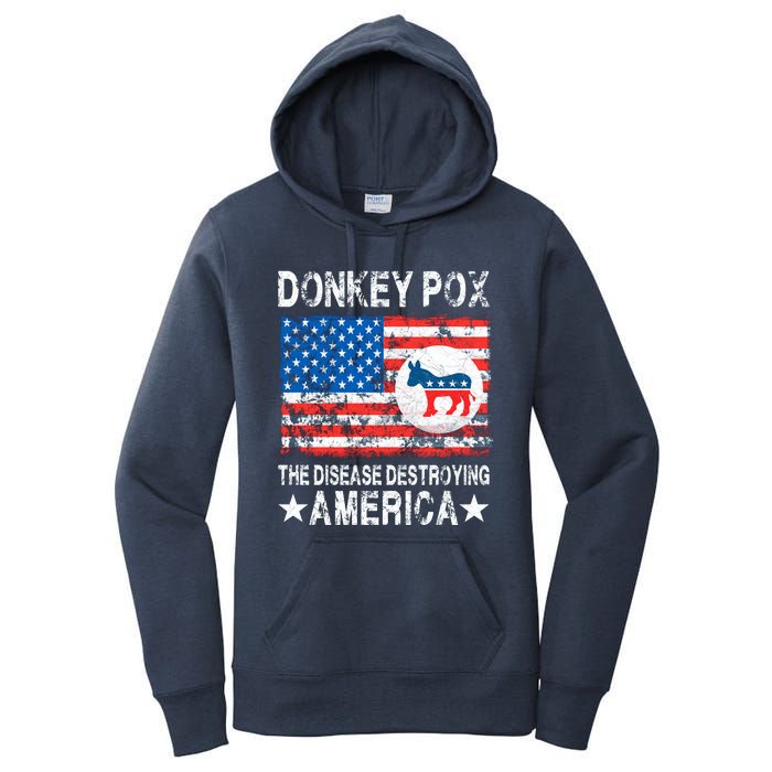 Donkey Pox The Disease Destroying America Vintage Look Women's Pullover Hoodie