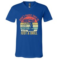 Don't Panic This Is Just A Drill Vintage Funny Tool Diy Gift V-Neck T-Shirt