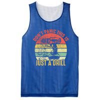 Don't Panic This Is Just A Drill Vintage Funny Tool Diy Gift Mesh Reversible Basketball Jersey Tank