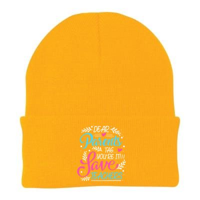 Dear Parents Tag You're It !!! Love Teachers Meaningful Gift Knit Cap Winter Beanie