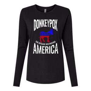 Donkey Pox The Disease Destroying America Funny Donkeypox Womens Cotton Relaxed Long Sleeve T-Shirt