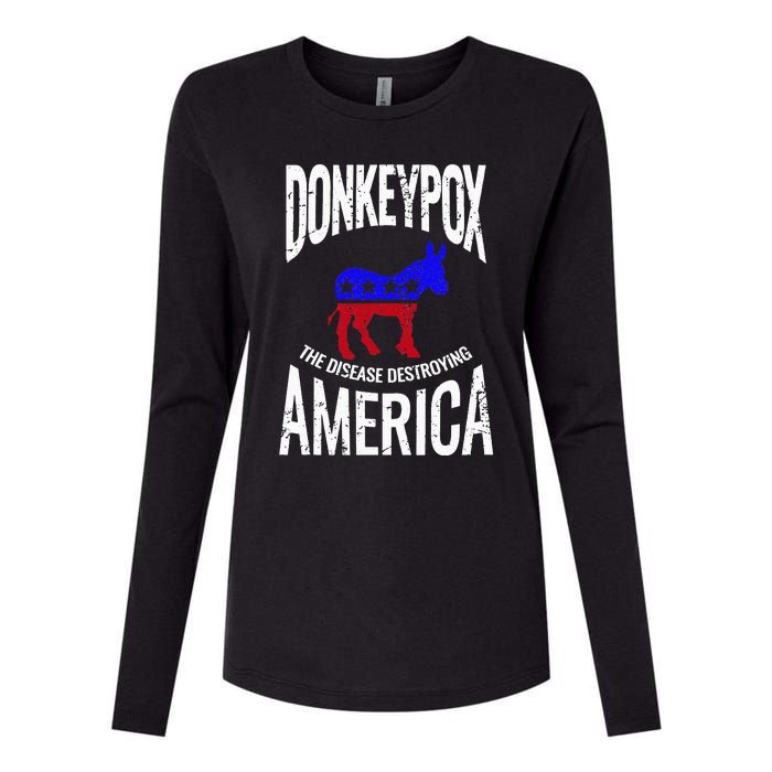 Donkey Pox The Disease Destroying America Funny Donkeypox Womens Cotton Relaxed Long Sleeve T-Shirt