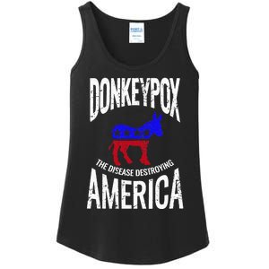 Donkey Pox The Disease Destroying America Funny Donkeypox Ladies Essential Tank