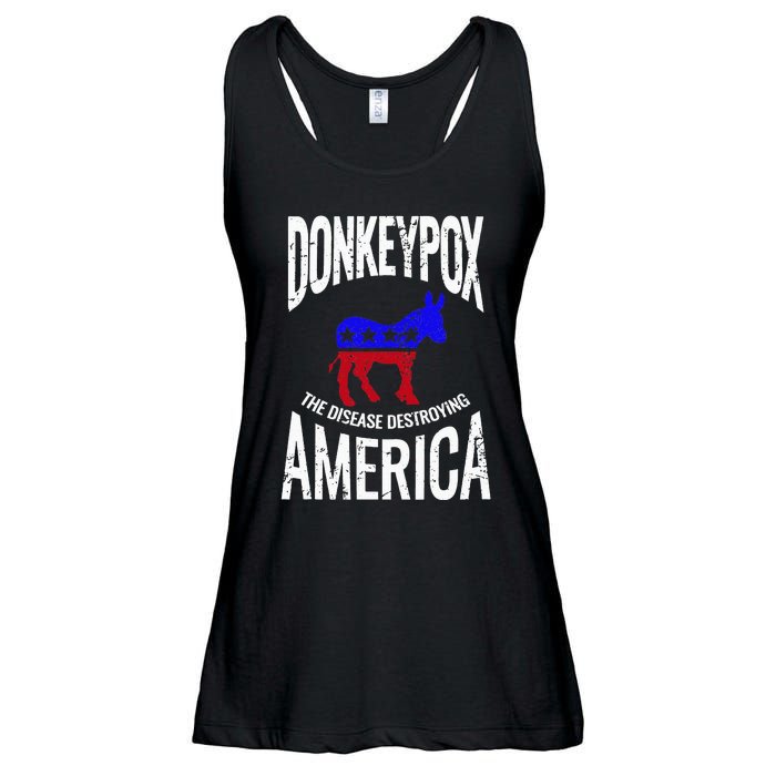 Donkey Pox The Disease Destroying America Funny Donkeypox Ladies Essential Flowy Tank