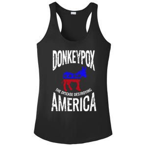 Donkey Pox The Disease Destroying America Funny Donkeypox Ladies PosiCharge Competitor Racerback Tank