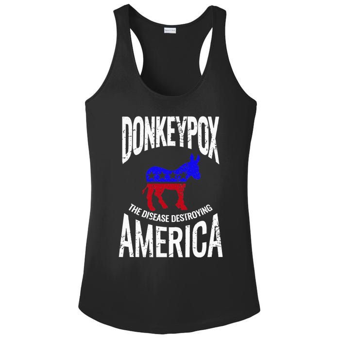 Donkey Pox The Disease Destroying America Funny Donkeypox Ladies PosiCharge Competitor Racerback Tank