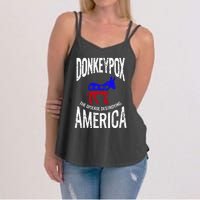 Donkey Pox The Disease Destroying America Funny Donkeypox Women's Strappy Tank