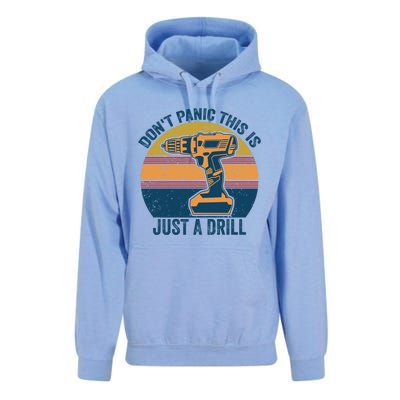 Don't Panic This Is Just A Drill Vintage Funny Tool Diy Gift Unisex Surf Hoodie