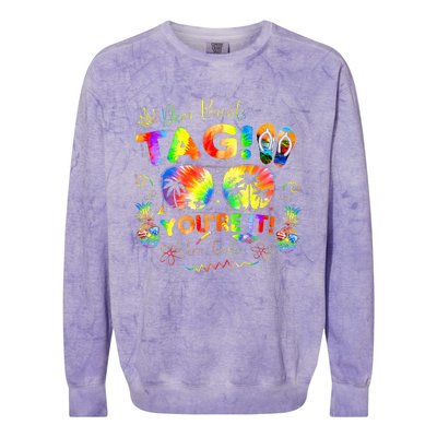 Dear Parents Tag YouRe It Love Teachers Last Day Of School Colorblast Crewneck Sweatshirt