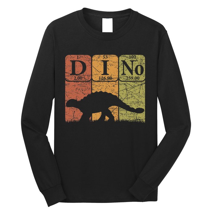 Dinosaur Periodic Table Elements Ankylosaurus Paleontologist Long Sleeve Shirt