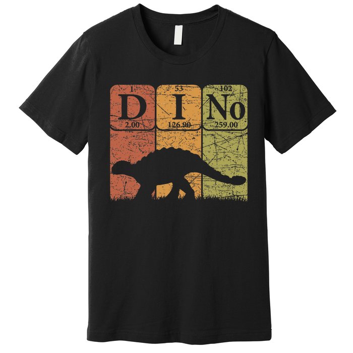 Dinosaur Periodic Table Elements Ankylosaurus Paleontologist Premium T-Shirt