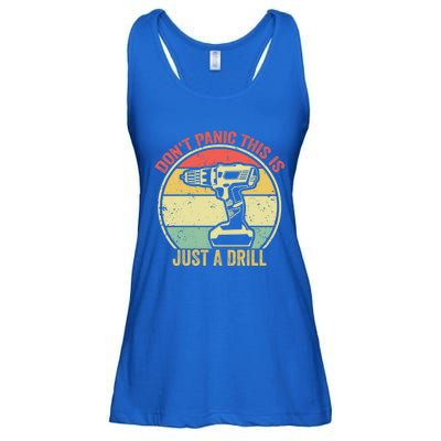 Don't Panic This Is Just A Drill Vintage Funny Tool Diy Gift Ladies Essential Flowy Tank