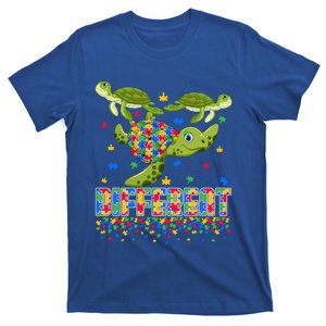 Different Puzzle Turtle Autism Awareness Day Autistic Gift T-Shirt